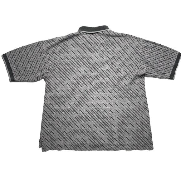 Vintage Mens Polo Shirt XL Retro Striped Print Cotton Contrast Collar Skater - Picture 2 of 8